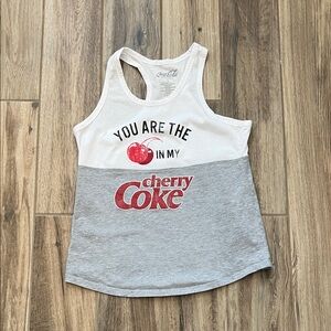 Coca Cola Cherry Coke White and Gray Tank Top